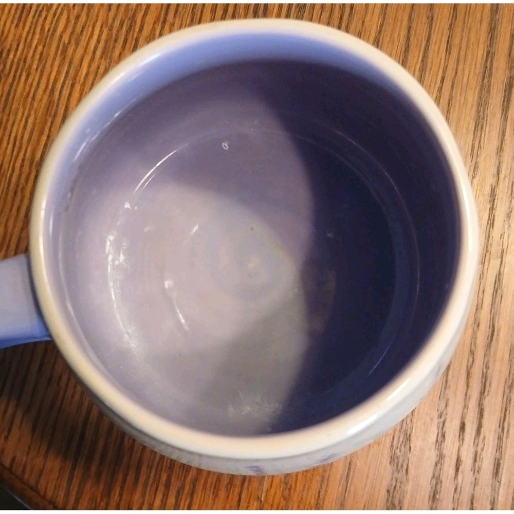 World Market Lavender Floral Ceramic Mug Large Purple Ivory Botanical Coffee Tea - Picture 7 of 9